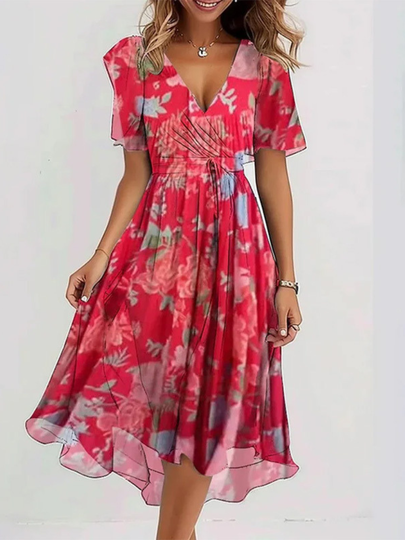 Livia I Vibrant Boho Midi Dress
