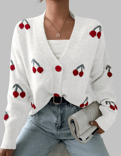 Rasha | Cherry Long Sleeve Cardigan