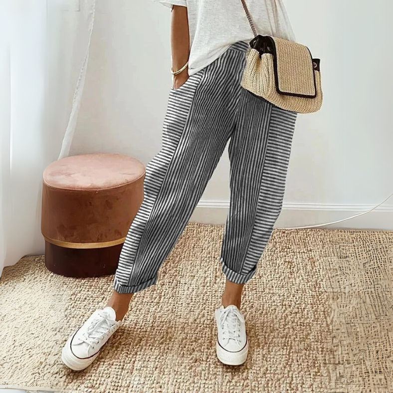 Vivienne I Relaxed Boho Stripe Pants