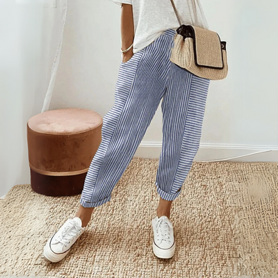 Vivienne I Relaxed Boho Stripe Pants