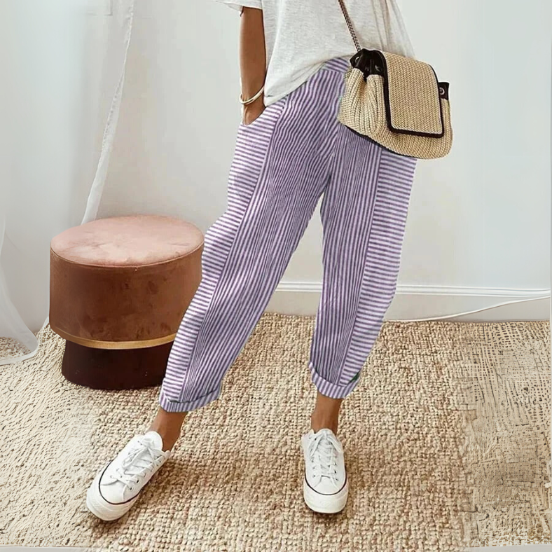 Vivienne I Relaxed Boho Stripe Pants