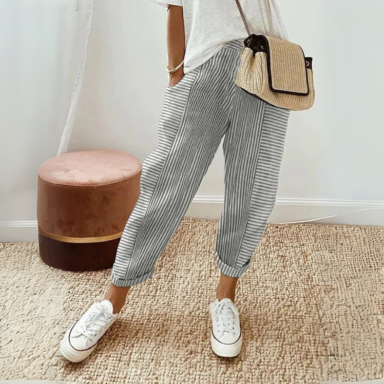 Vivienne I Relaxed Boho Stripe Pants