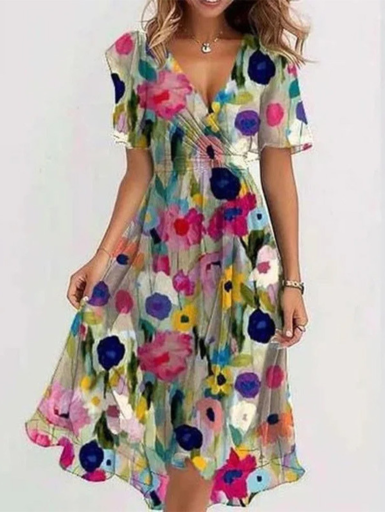 Livia I Vibrant Boho Midi Dress