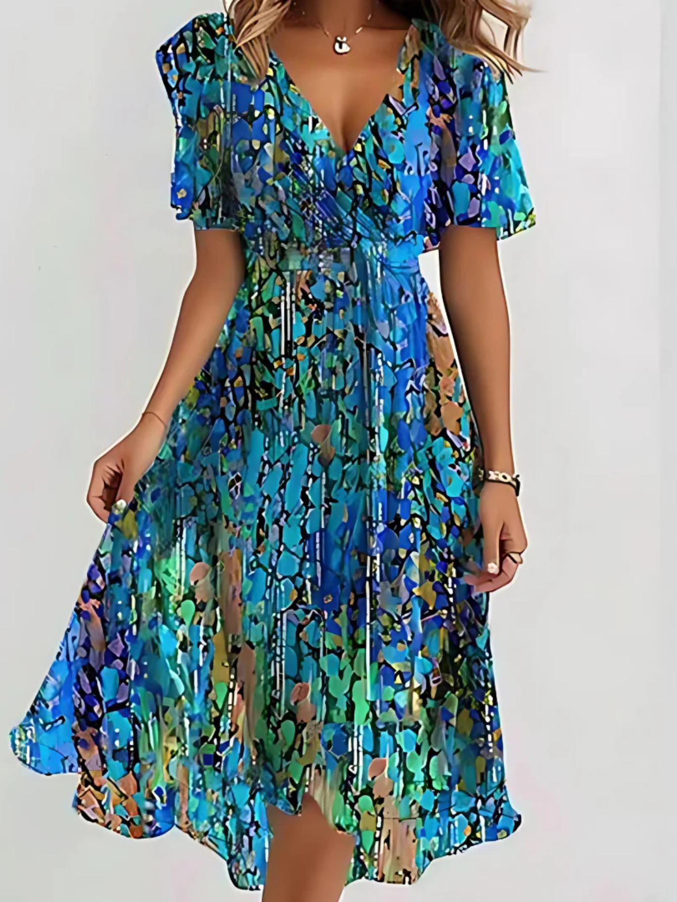 Livia I Vibrant Boho Midi Dress