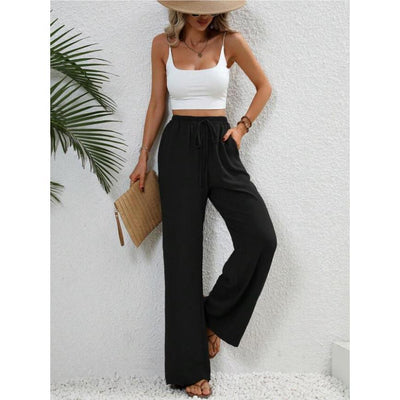 Flora | Classic High Waist Wide Leg Pants