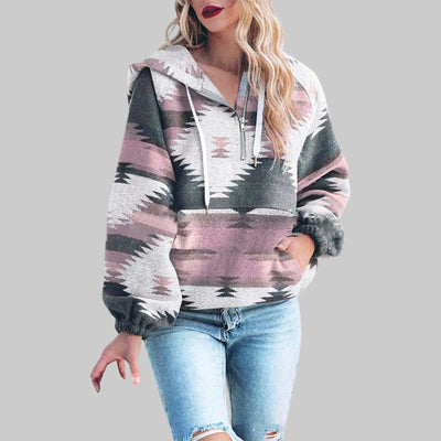 Lea | Comfy Oversized Zip Up Long Sleeve Hoodie Sweatshirt