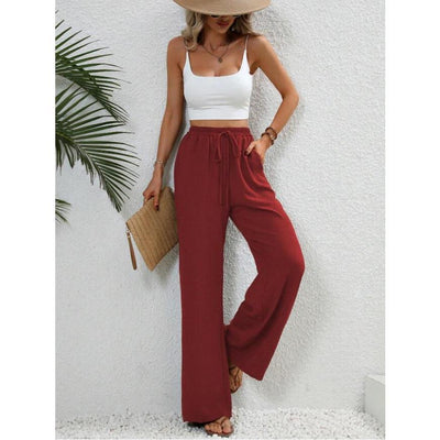 Flora | Classic High Waist Wide Leg Pants