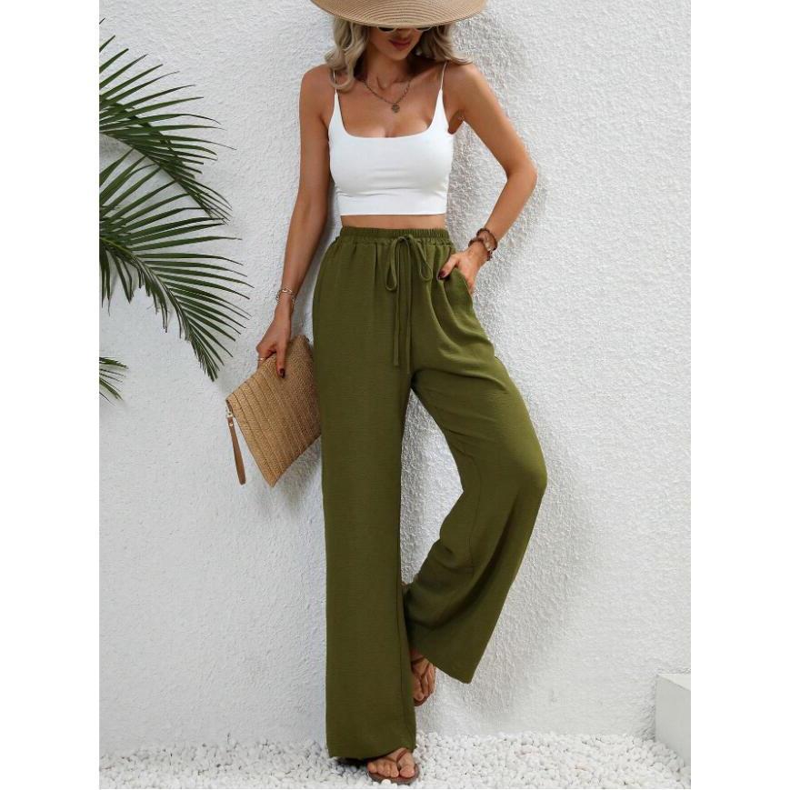Flora | Classic High Waist Wide Leg Pants