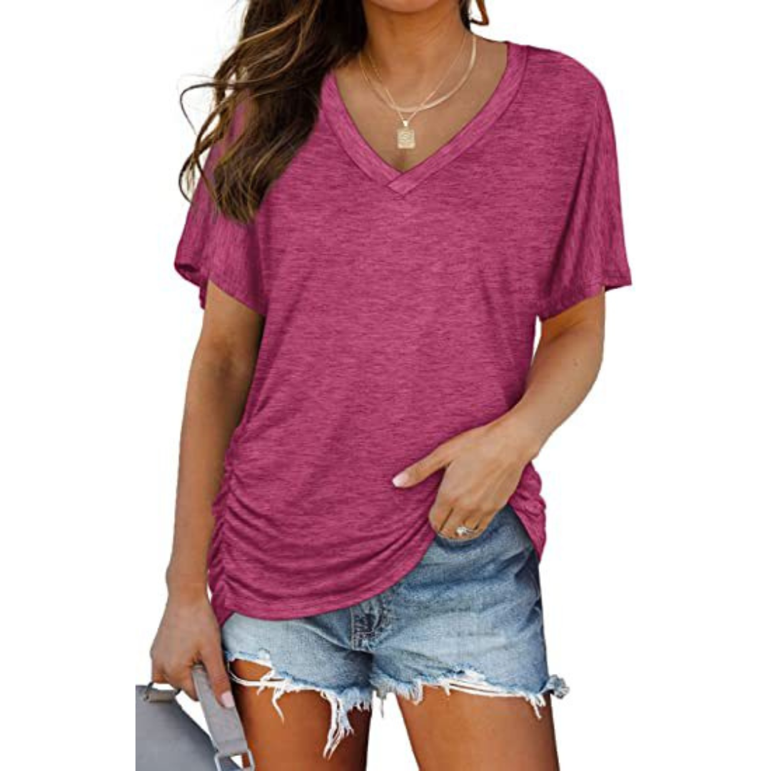 Elle | Classic V-Neck Loose Fit Shirt