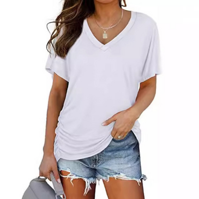 Elle | Classic V-Neck Loose Fit Shirt
