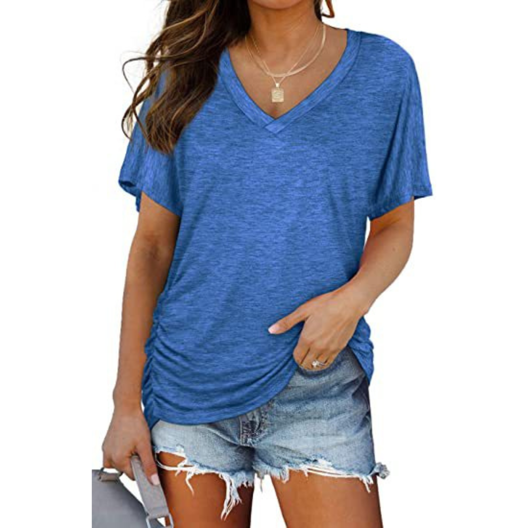 Elle | Classic V-Neck Loose Fit Shirt
