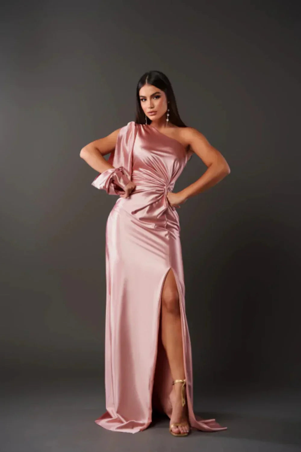 Zara I Elegant One-Shoulder Maxi Dress
