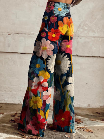 Fleur I Chic Floral Wide-Leg Pants