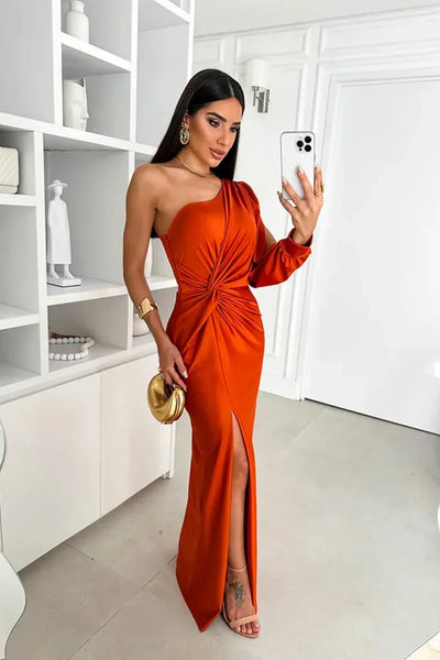 Zara I Elegant One-Shoulder Maxi Dress